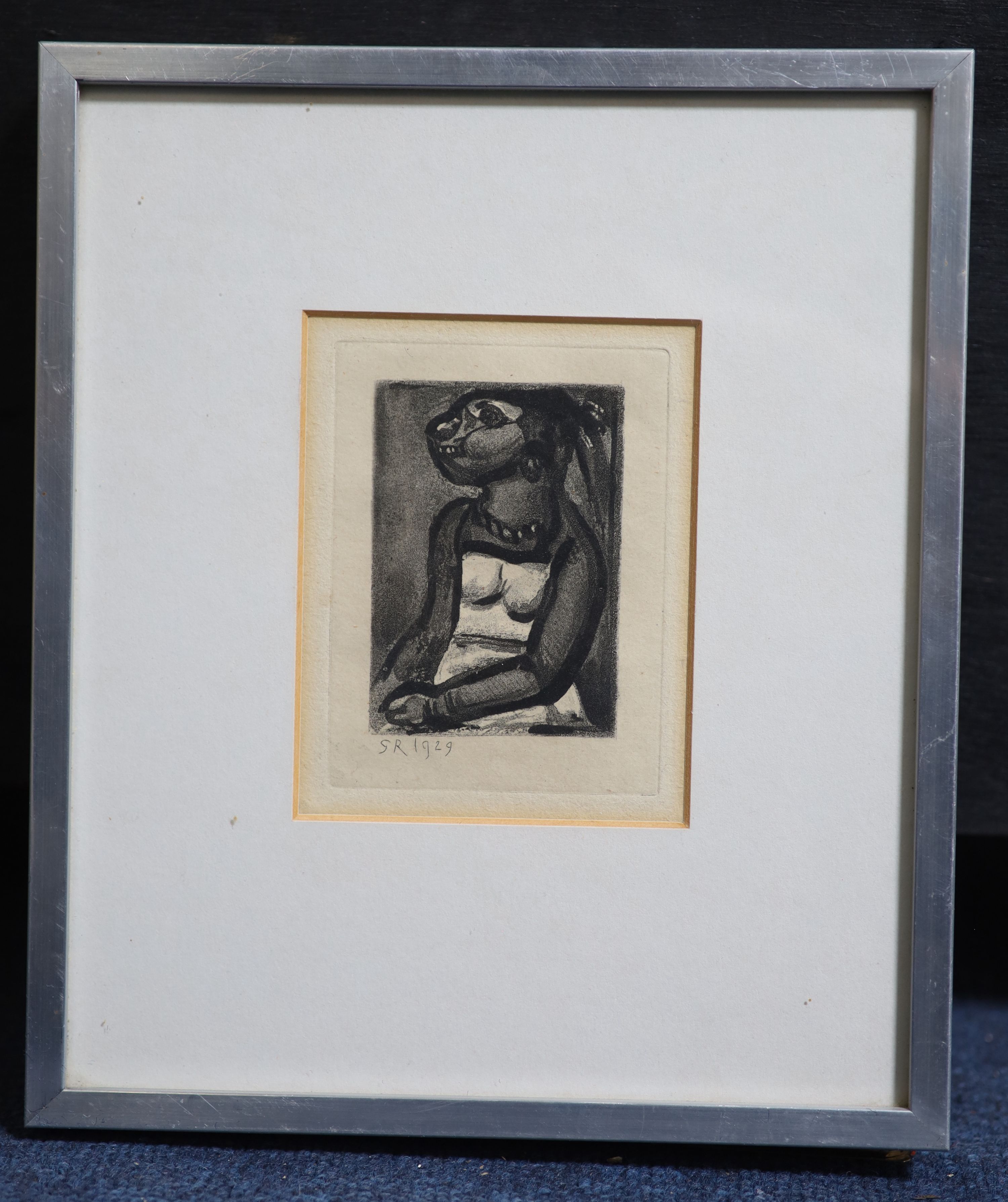 Georges Rouault (French, 1871-1958), Negresse en profil, 7.5 x 5.5 cm.